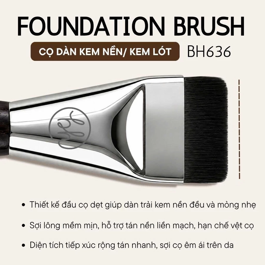 Cọ Tán Nền BH Cosmetics Foundation Brush BH636